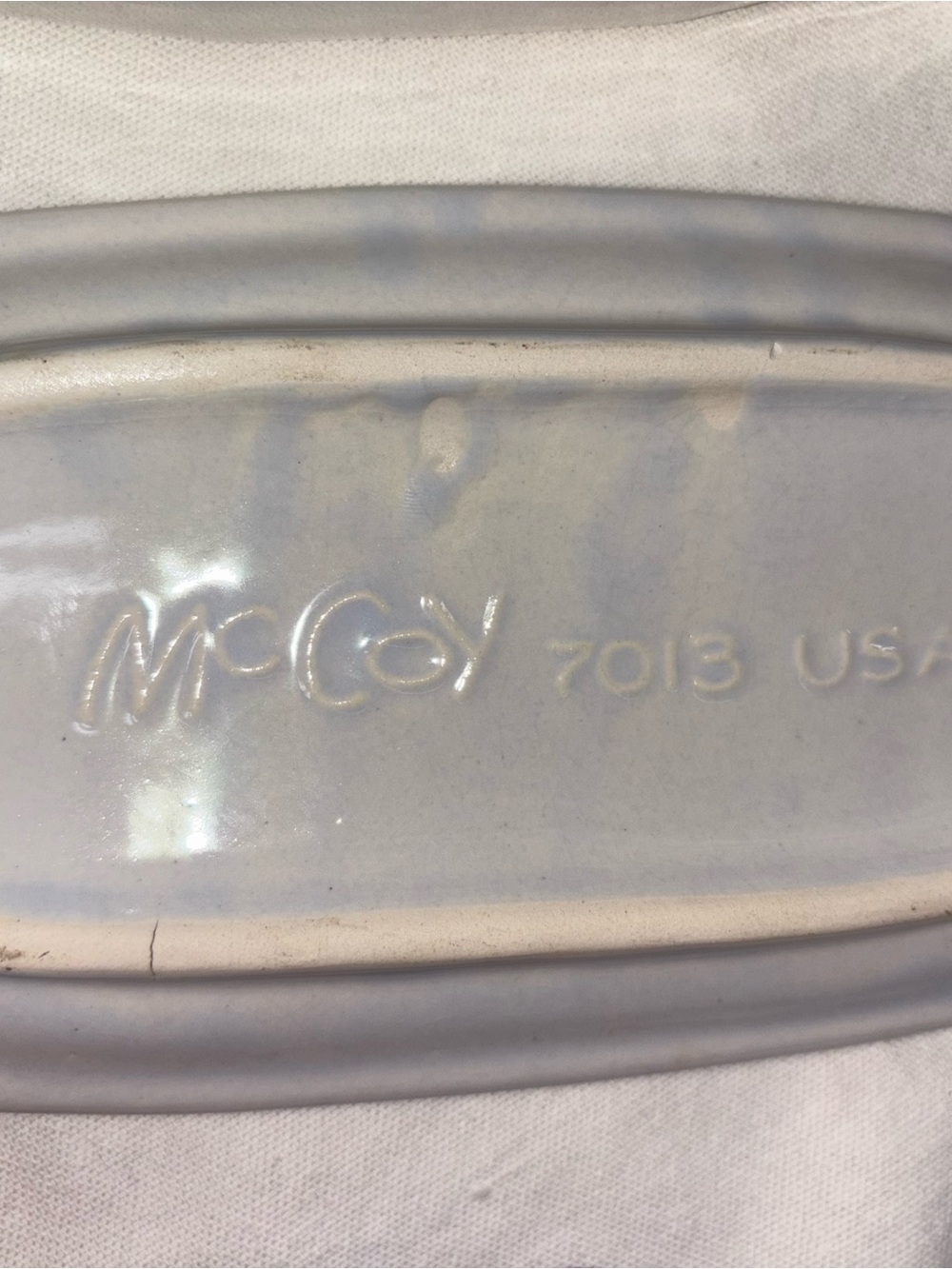 Mccoy Pale Blue Gloss Ceramic Plate with Embossed Mark